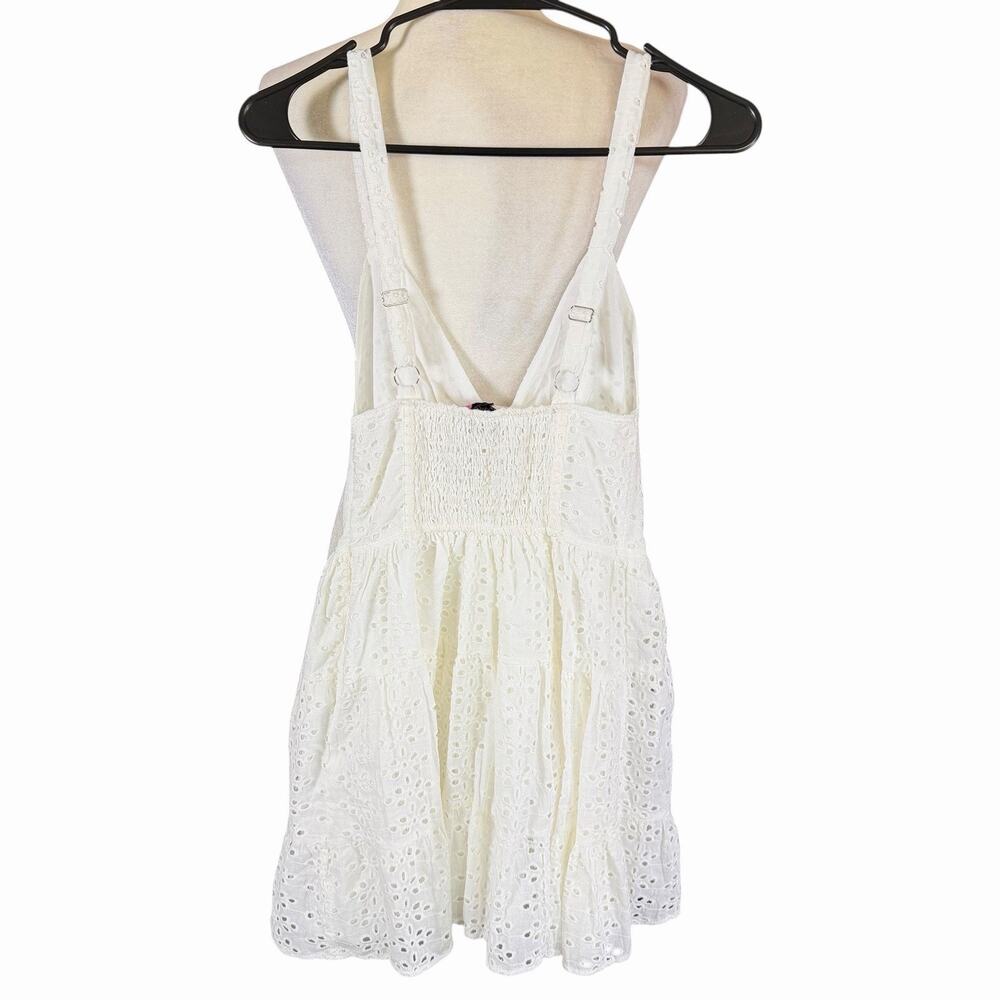 Edikted Bennett Eyelet Corset Mini Dress S White Cottagecore Coquette Boho NWT - Picture 3 of 10